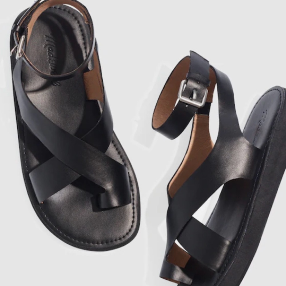 Women's Madewell The Natasha Flatform Sandal in Black Size 6.5